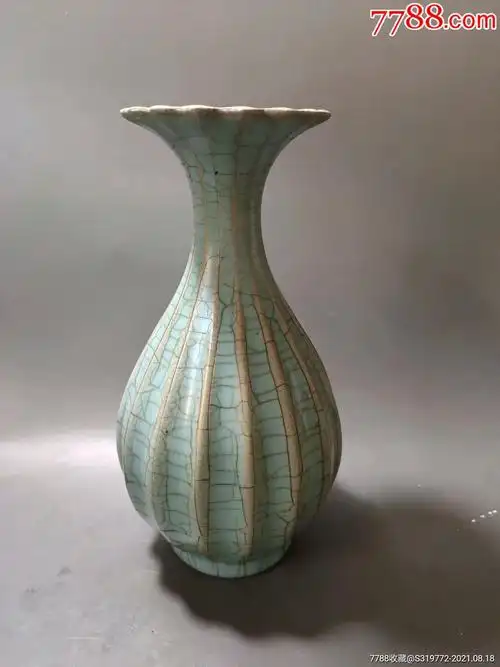 汝窑花口瓶老瓷器