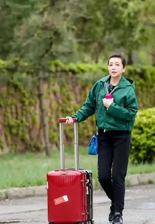 江珊这身材发福得有点严重再配上蓬松的齐肩短发脸更圆了