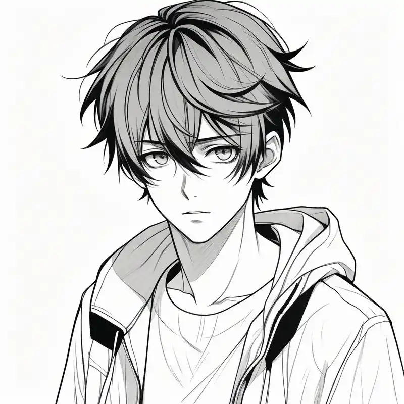 动漫抑郁风94黑白男生头像