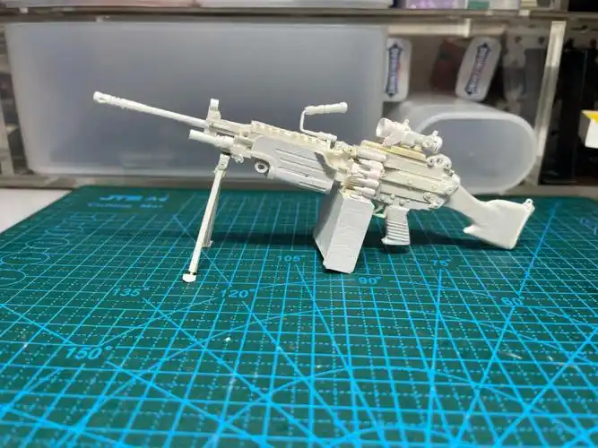 收银条卷筒纸芯手工制作纸枪之m249班用机枪