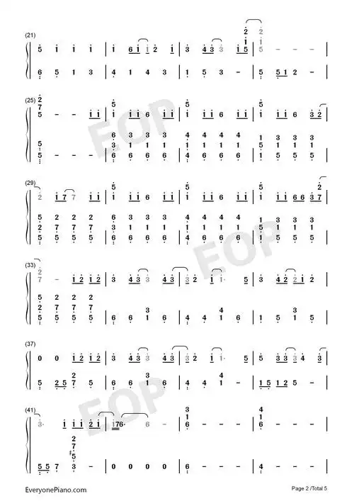 下坠falling-开口沉沦注定要单曲循环-抖音2019最火bgm双手简谱预览2