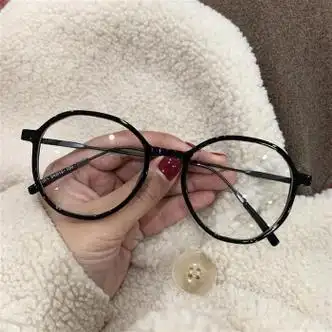 ukgf配镜复古圆形黑框素颜神器眼镜框女韩版潮网红黑腿黑框定制174防