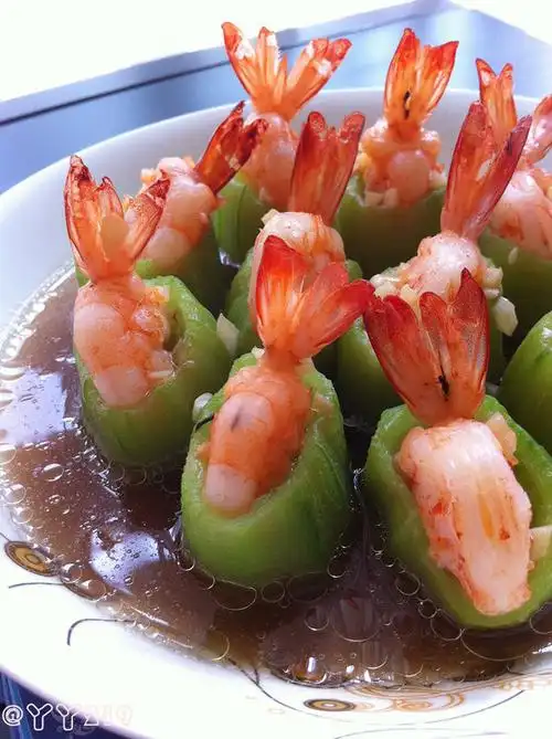 【丝瓜酿虾仁】的做法