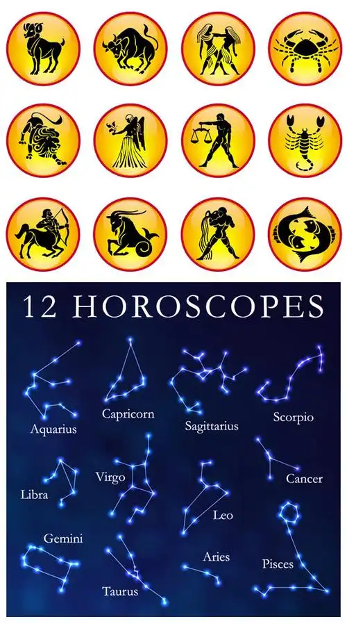 12星座图标矢量素材