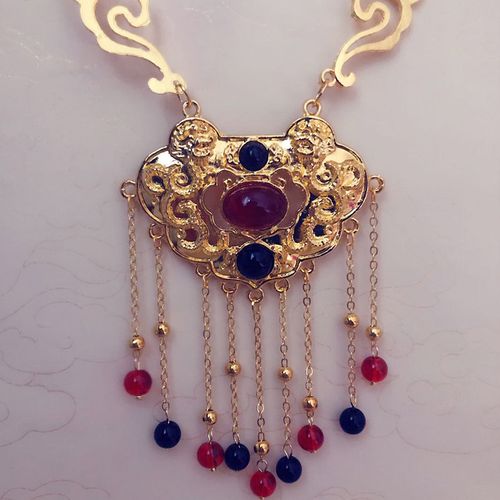 璎珞项圈古风项链配饰古装汉服步流苏复古富贵项链