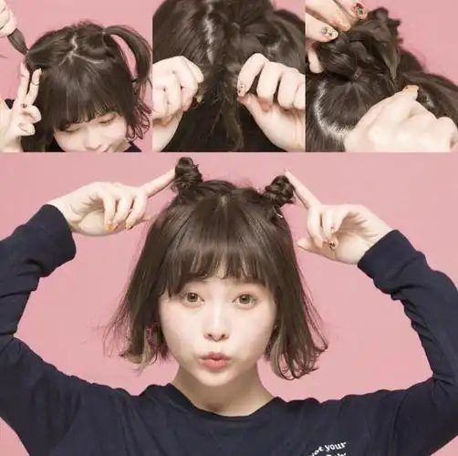 超级实用的短发编发教程,短发妹子也可以很多变,可爱动人!