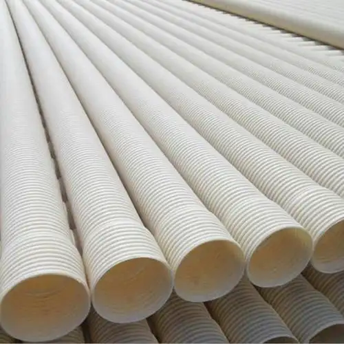 pvc排水排污管污水波纹管pvc双壁波纹管打孔渗水波纹管