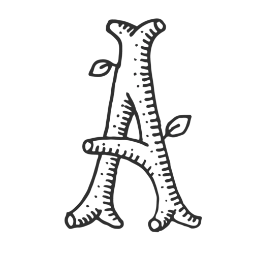 手绘线稿数字字母a图片