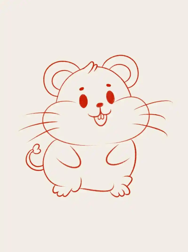 超简单的小仓鼠🐹小老鼠简笔画,一学就会! #简笔画 #一起