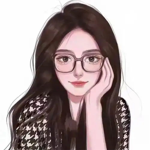 手绘戴眼镜卡通头像女生温柔动漫图片