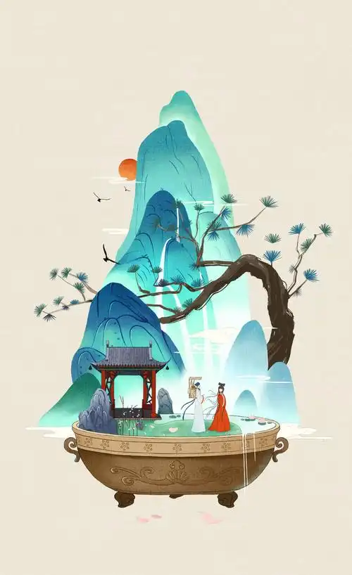 中国风插画近期练习-古田路9号-品牌创意/版权保护平台