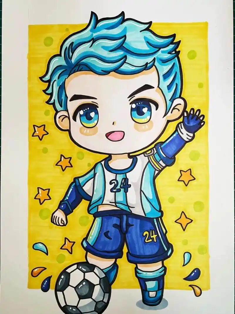 动漫男孩#一起学画画 #抖音图文来了12 #马克笔儿童画 作者 - 抖音