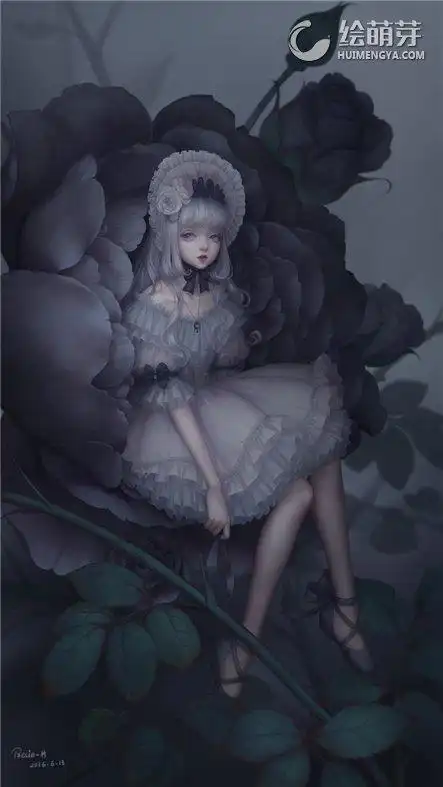 ps手绘,cg插画,暗黑系列,公主裙,少女,精美图片赏析
