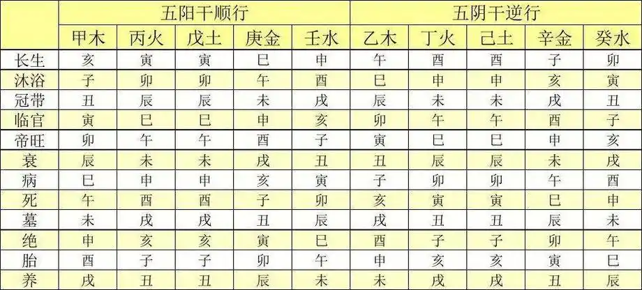 求职日记#四柱八字十二长生 用日柱的天干对照出生的年,月,日,时四柱