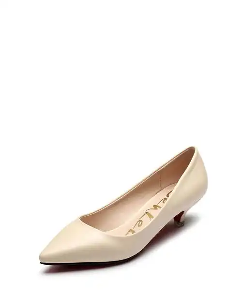 白色尖头ol浅口单鞋