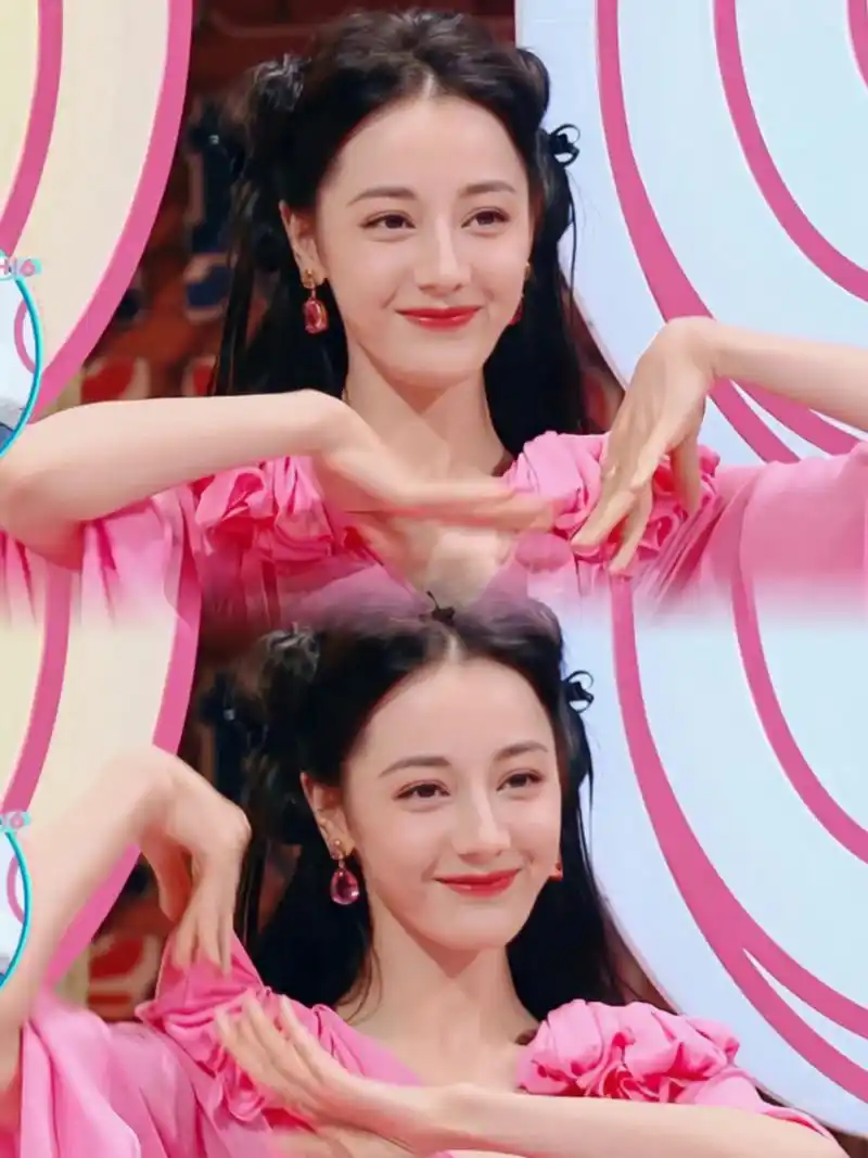 迪丽热巴蝴蝶结编发好萌好可爱呀