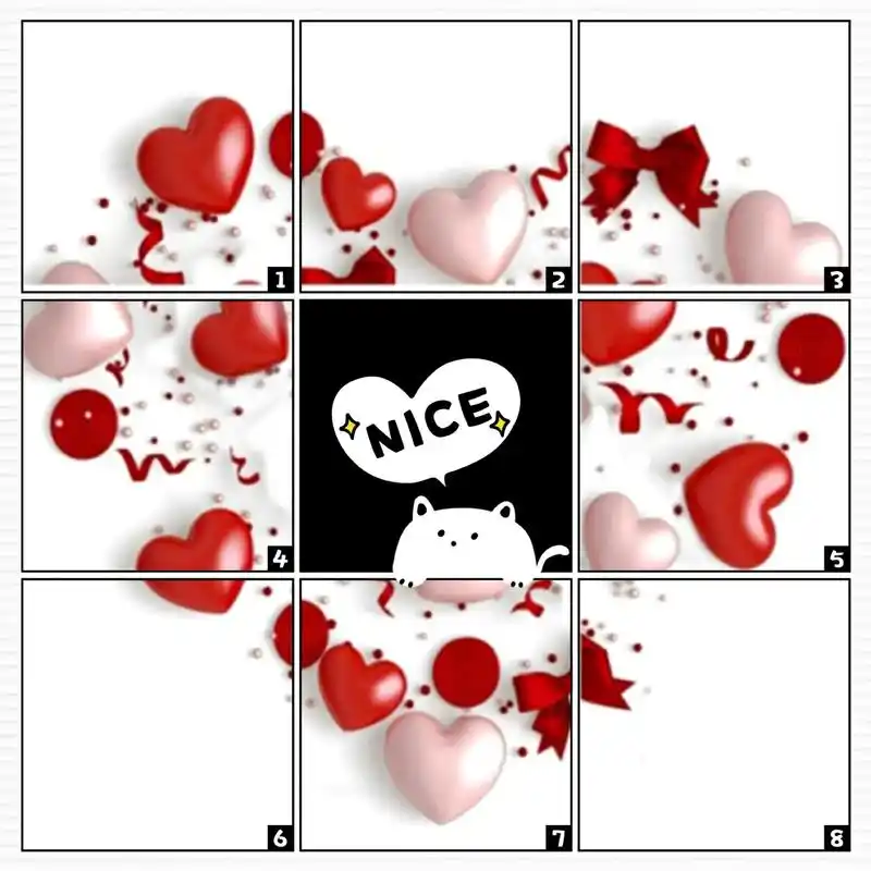 情人节九宫格素材#爱之所至心动挑战 #新年许芯愿 #九宫格  - 抖音