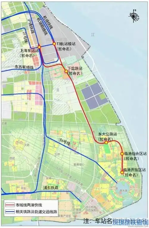上海南汇支线铁路最新线路图 - 地铁查询网