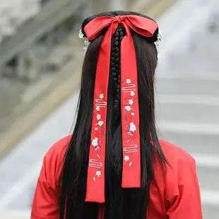 中国风汉服配饰绣花发带腰带两用武侠风汉元素古风头带系带饰品