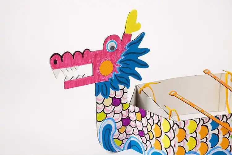 端午节龙舟手工折纸 端午节礼物手工diy儿童舞动龙头制作材料幼儿园