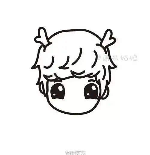 蔡徐坤动漫简笔画素描q版鹿晗简笔画步骤图其他人物简笔画