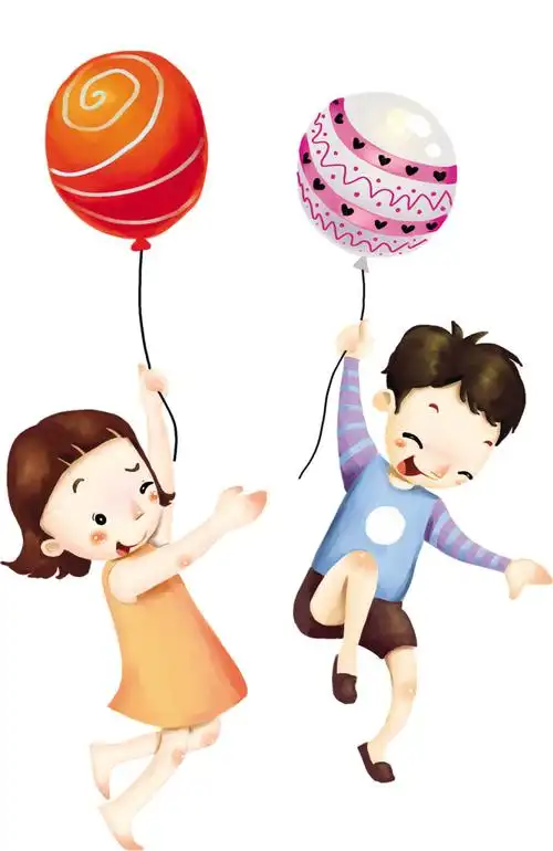 卡通小男孩小女孩