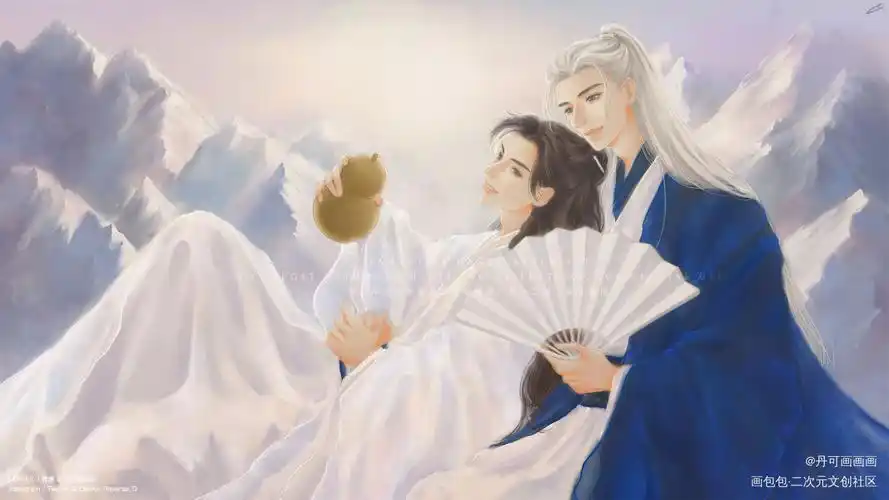 "_山河令浪浪钉温客行周子舒水墨古风厚涂同人绘画作品