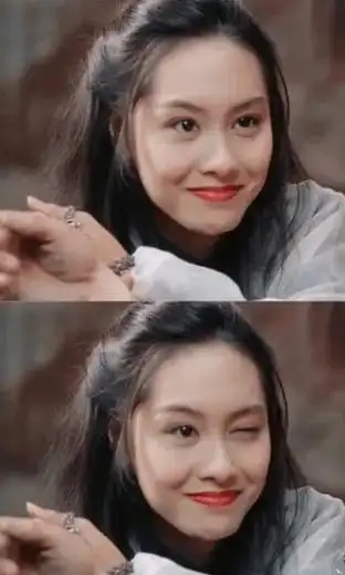 《大话西游》这一整部电影都给人留下了很深刻的印象,其中朱茵眨眼的