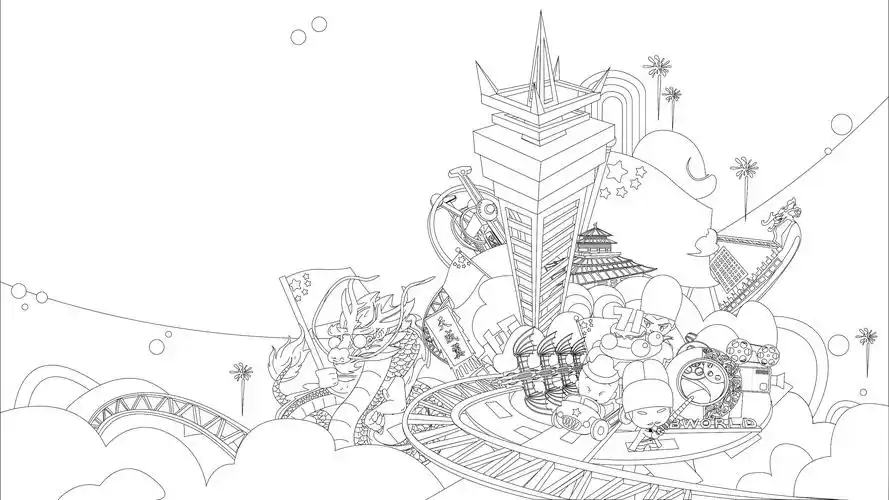 华谊兄弟电影世界国庆海报|插画|商业插画|ihzoam - 原创作品 - 站酷