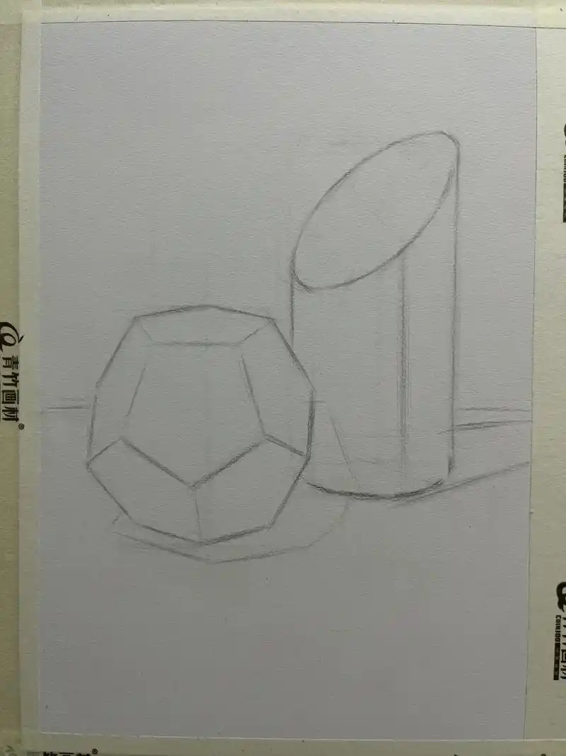 素描几何体组合步骤图.#画画 #素描 #原创 - 抖音