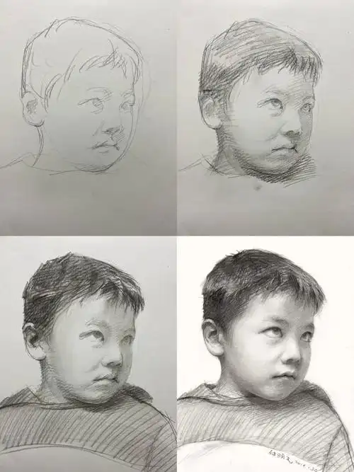《小男孩》步骤图#素描人像