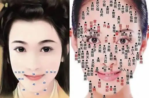 女生脸上的痣相图女人脸上美人痣位置解读