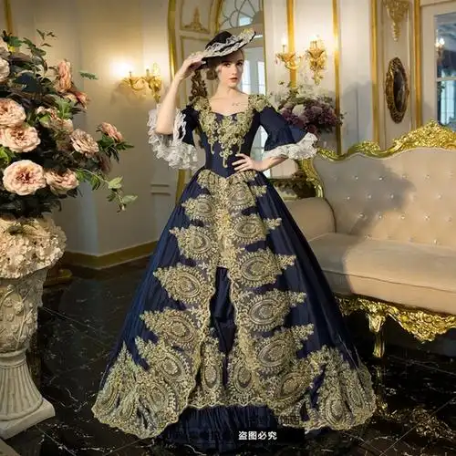 16秋冬新款欧式宫廷演出服表演服复古女王晚会服装英国开业话剧淘宝网