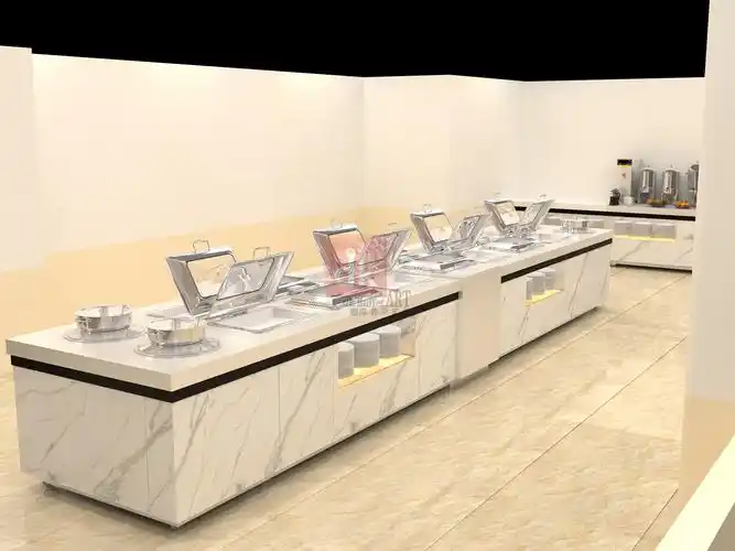 自助餐厅设计效果图自助餐摆菜台效果图