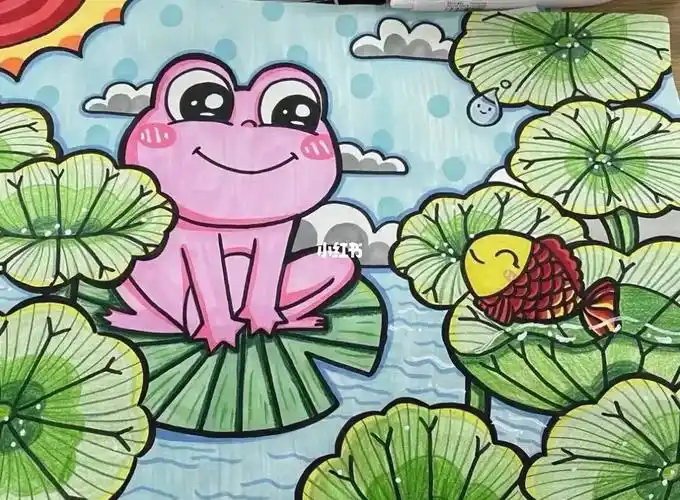 儿童画夏天青蛙