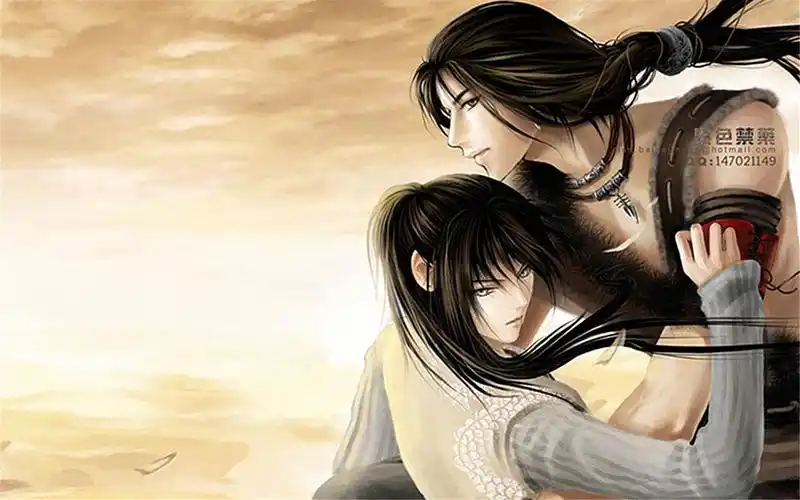 古风耽美手绘美男仿水墨风唯美高清桌面壁纸(2)