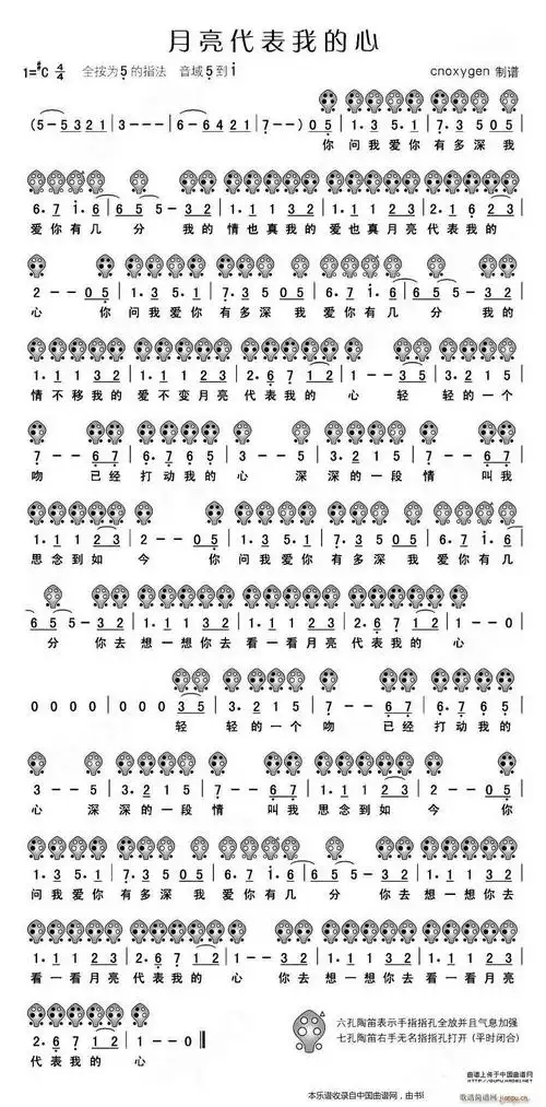 月亮代表我的心乐器谱