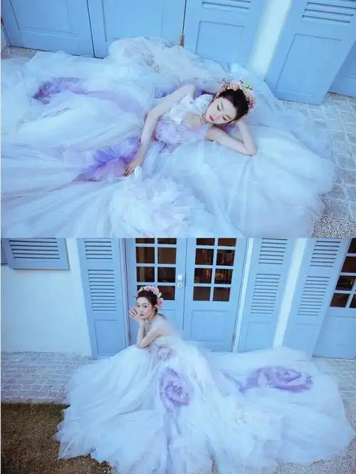 宋轶的白雪公主造型好美浅粉大裙摆礼服超惊艳