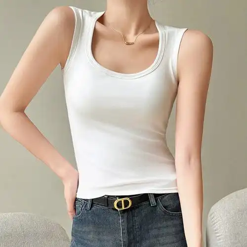 纯棉遮副乳吊带小背心带胸垫一体女士外穿春夏秋打底内搭辣妹上衣