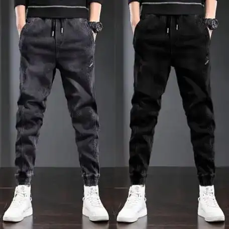 网红潮牌裤子男韩版潮流休闲裤男士时尚新款束脚裤修身百搭男裤潮