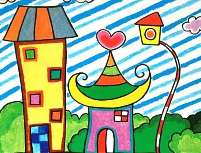 儿童画房子图片大全_漂亮的房屋