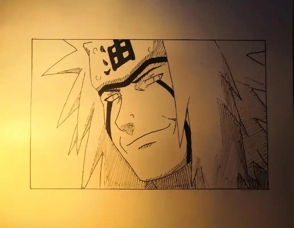 光背天盖仰头望,豪杰自来也是也#火影忍者#自来也 #手绘 # - 抖音