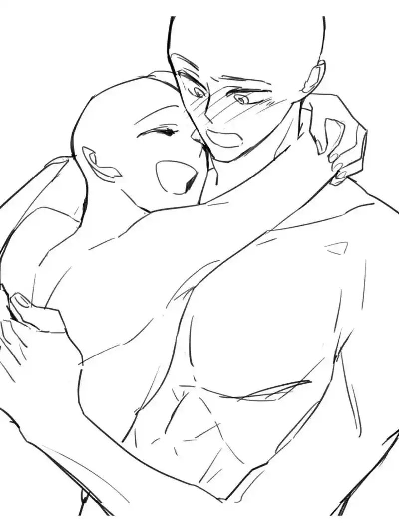 今日分享一波甜甜的情侣cp线稿素材 每一个动作都很甜呀 宝子们快来一