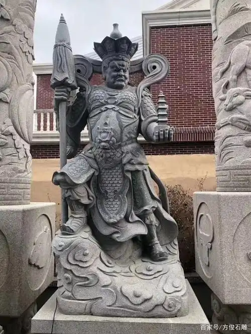 纯天然石材雕刻四大天王雕塑