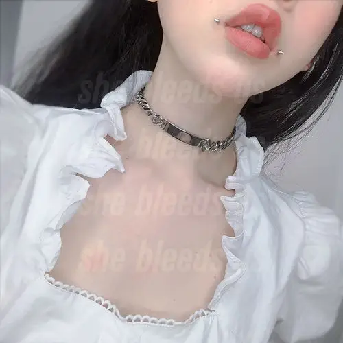 施华洛世奇 项链天鹅渐变_弯牌钛钢不锈钢choker弯牌抛光面项圈简约