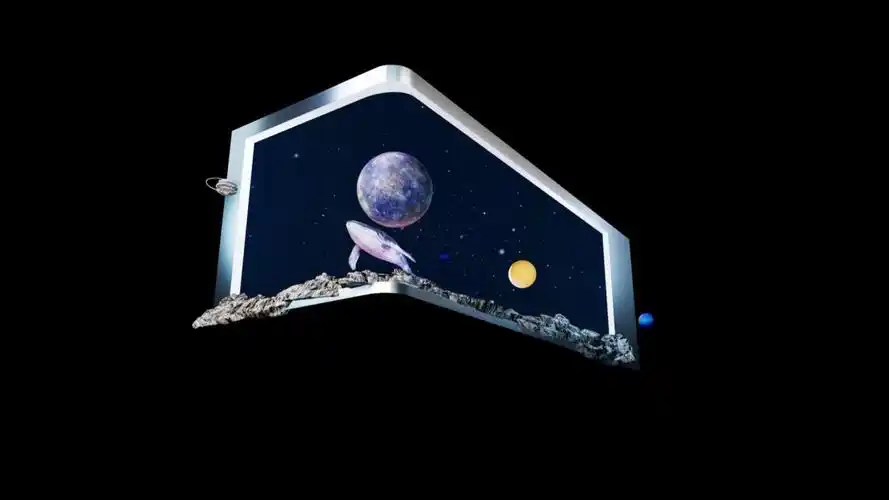 全息裸眼3d视频定制星空鲸鱼沉浸式裸眼3d大屏视频