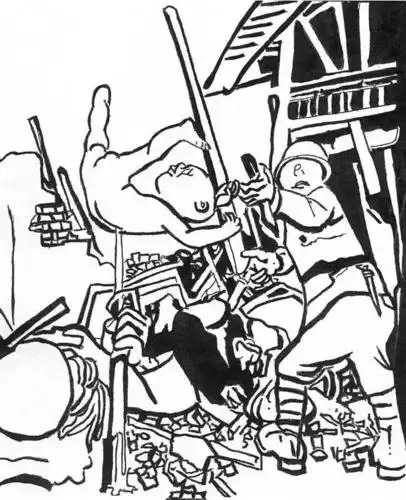 抗战漫画二三毛之父从军在武汉中国空军首次空袭日本