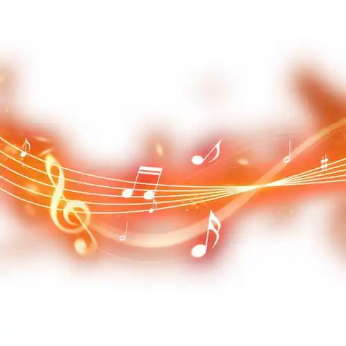 跳动的红色音乐音符发光五线谱效果4722902免抠图片素材