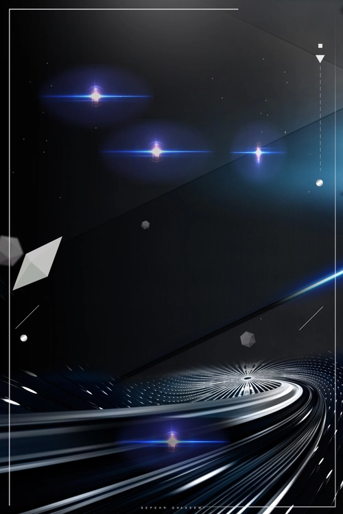 黑色大气科技跑道海报背景