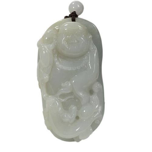 钰达翡翠玉佛挂坠 平安吊坠 有证特大玉佛玉挂坠a货真玉项坠 b9q